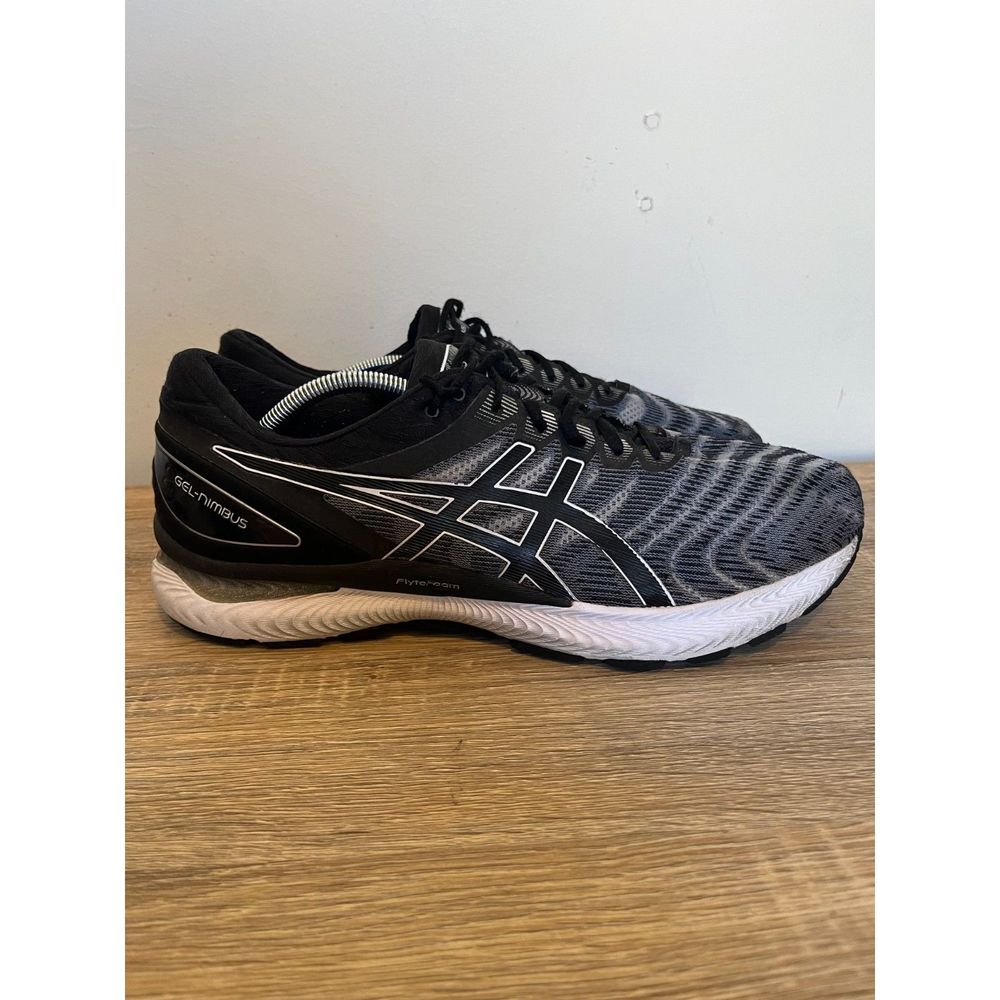 Asics Gel Nimbus 22 Mens Shoes Black White Athletic Running Sneakers Size 12.5